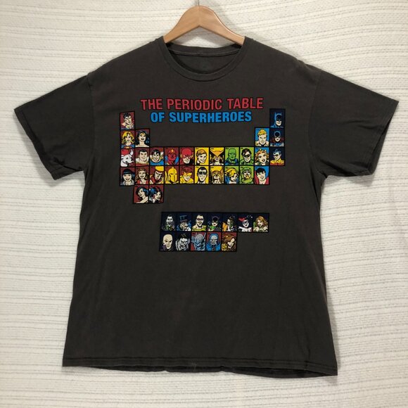 Periodic Table of‎ DC Comics Superheroes Tee T-Shirt Adult Men's L Size Large - Picture 4 of 8